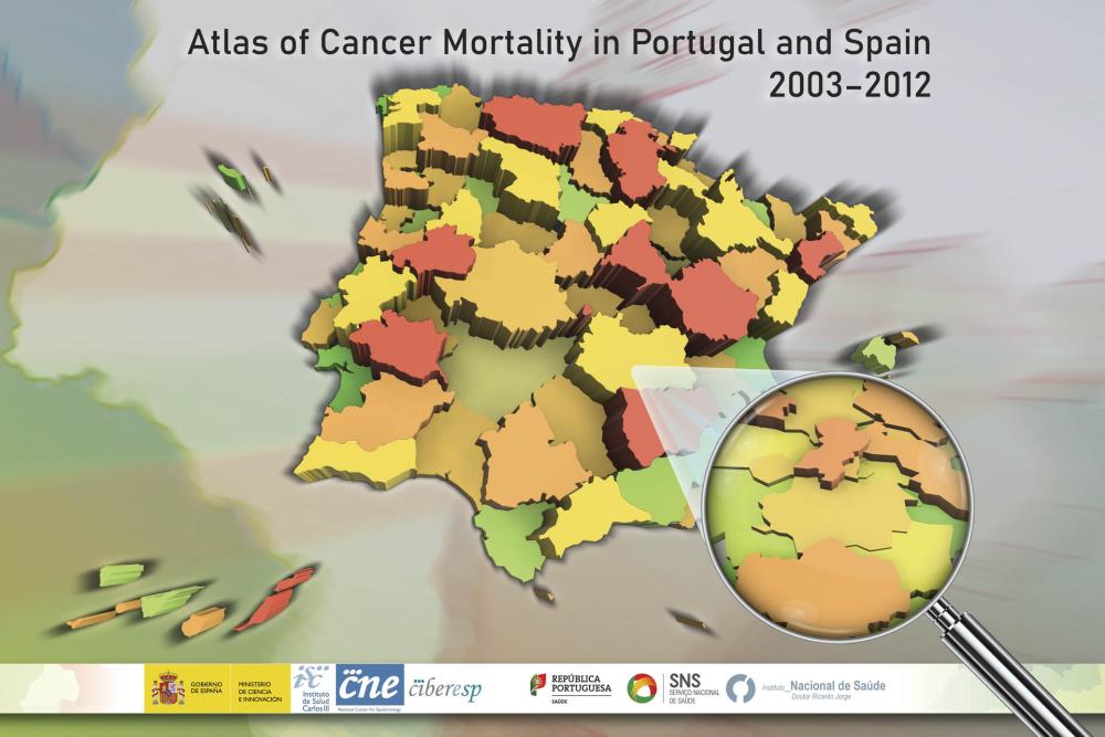 Portada Atlas de mortalidad por cáncer en Portugal y España 2003-2012